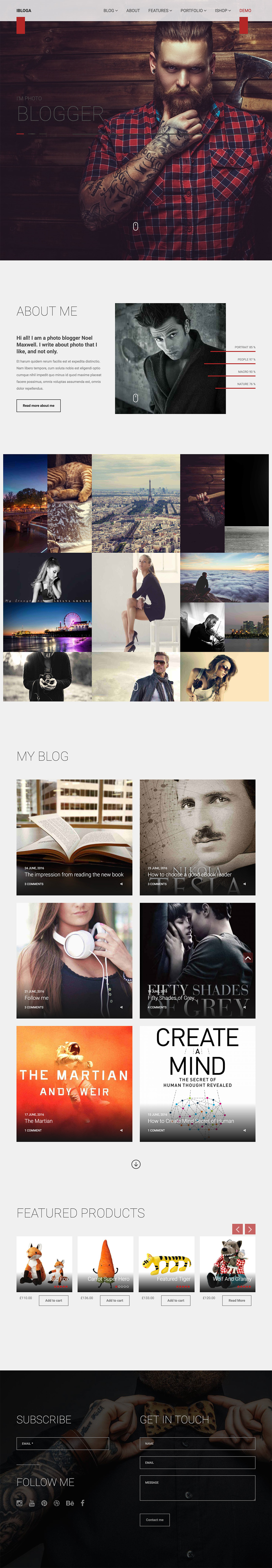 iBloga — Creative Multipurpose Blog/Portfolio WordPress Theme