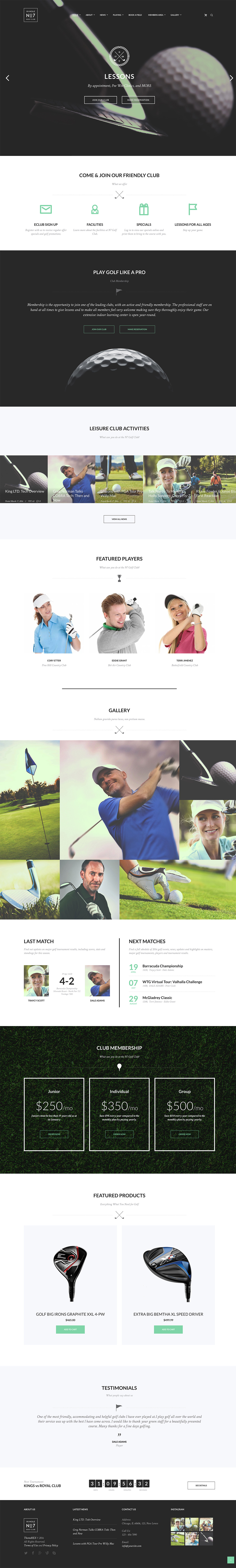N7 | Golf Club, Sports & Events Theme