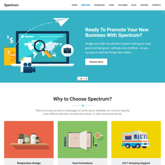 Spectrum - Marketing Landing Page WordPress Theme