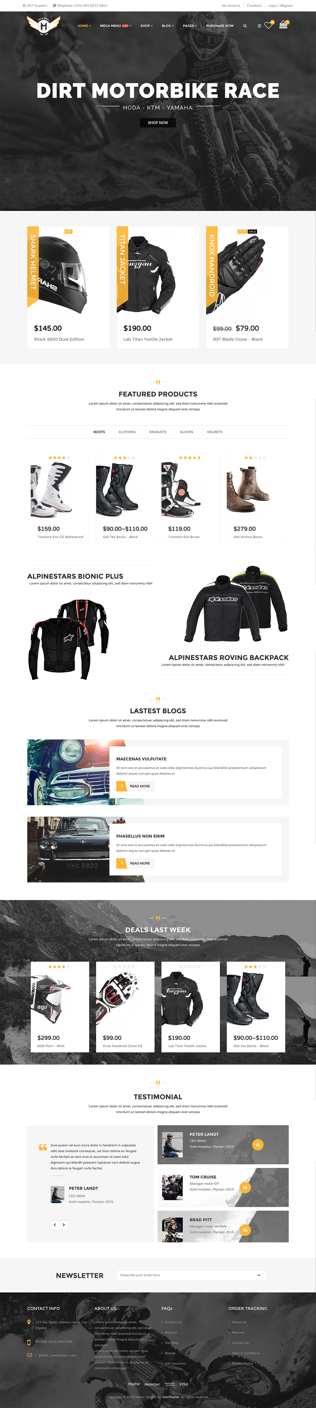 Motor Vehikal - Motorcycle Online Store WordPress Theme