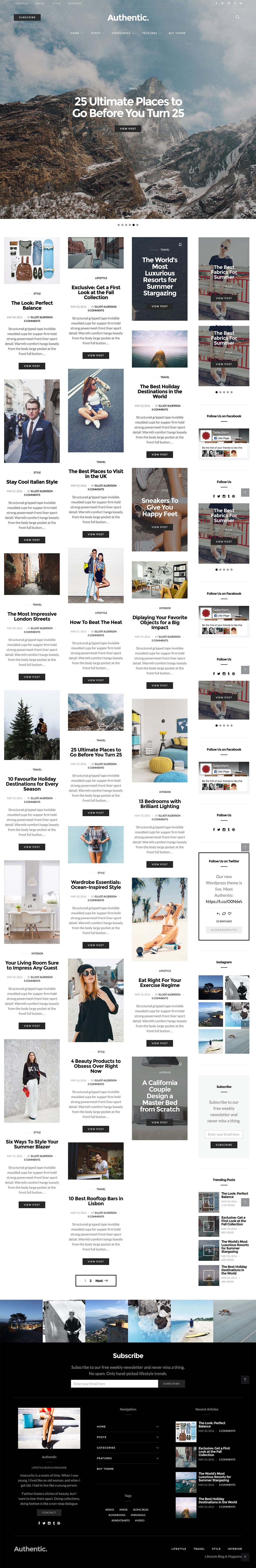 Authentic - Lifestyle Blog & Magazine WordPress Theme