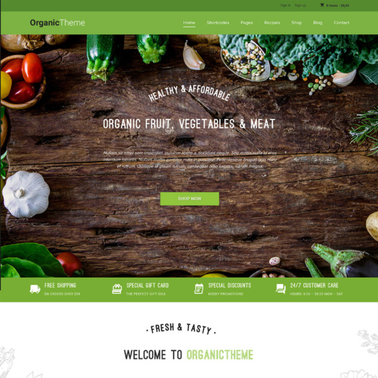 Organic Farm & Food Business WordPress Theme