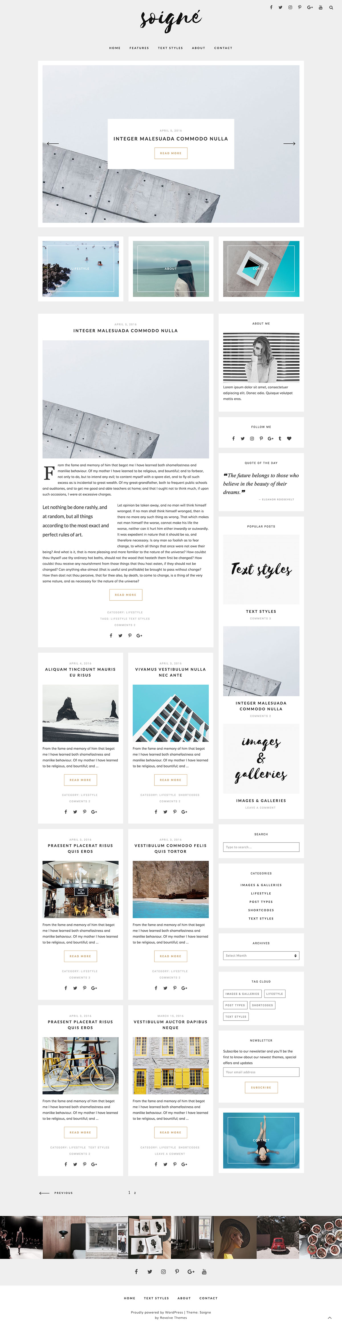 Soigne - A Minimal WordPress Blog Theme