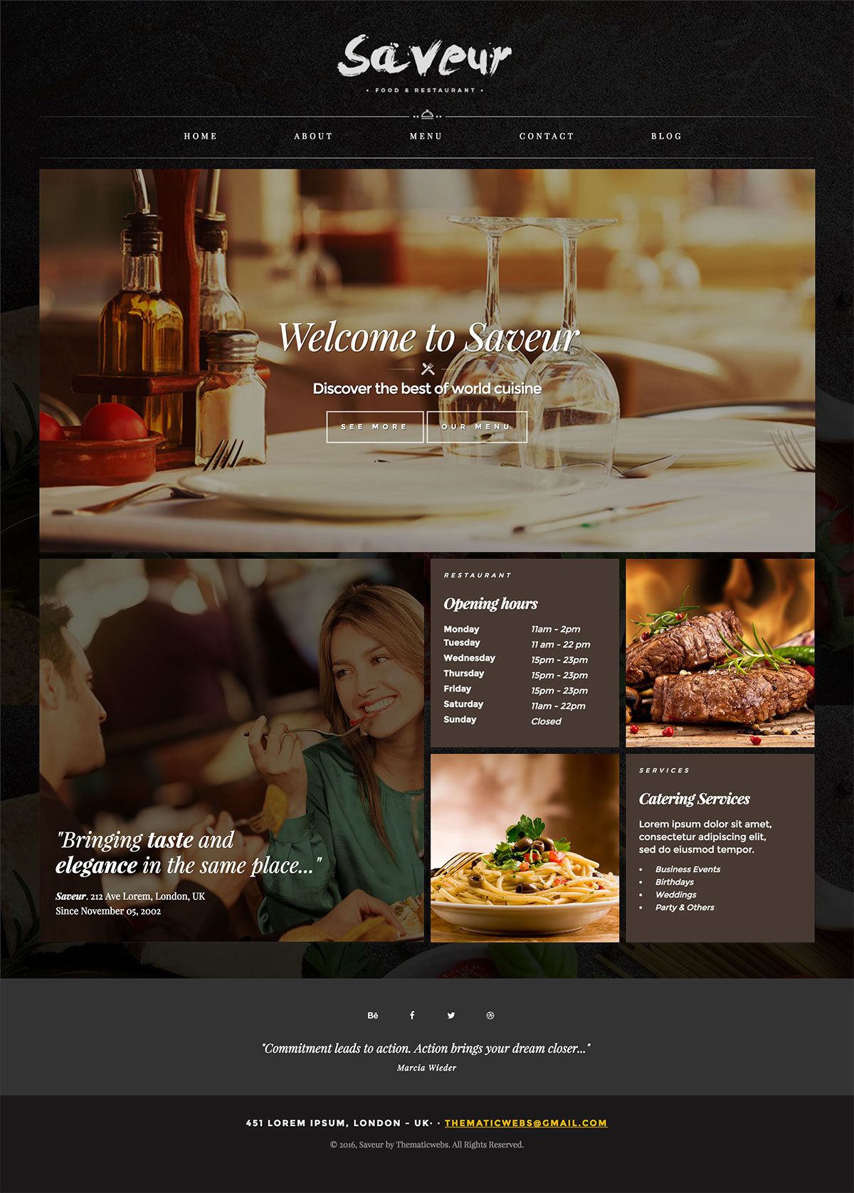 Saveur - Food & Restaurant WordPress