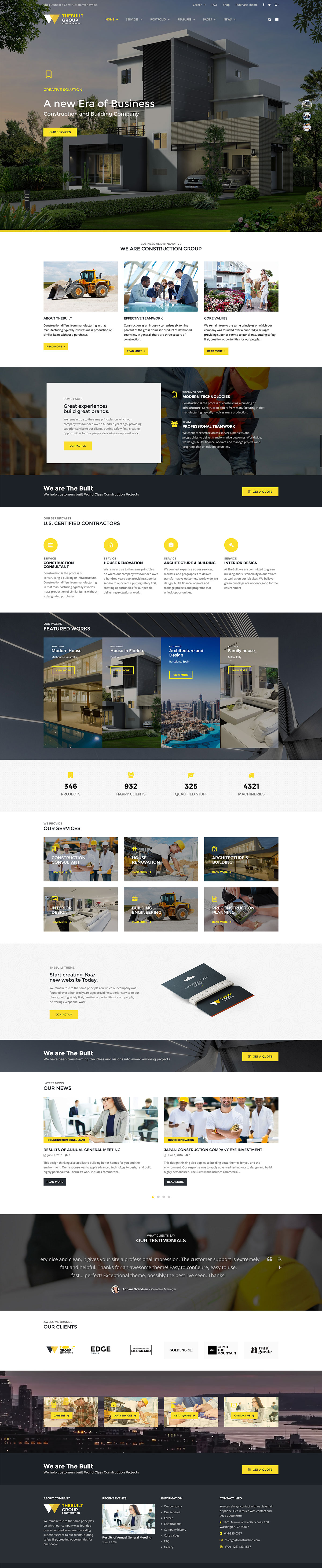 TheBuilt - Construction, Architecture & Building Business WordPress theme