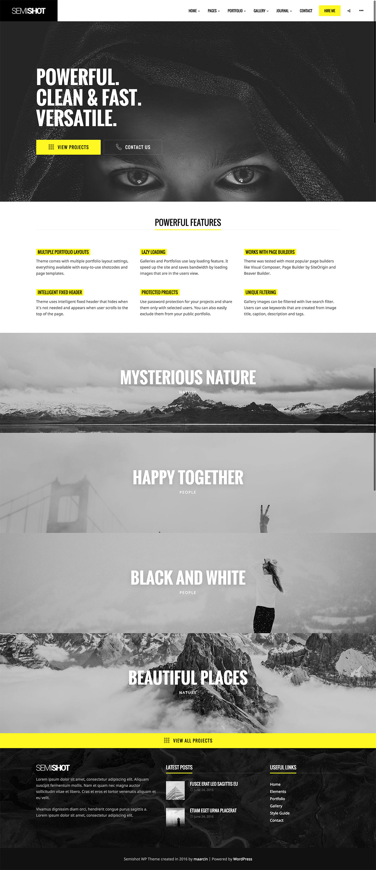 Semishot - Portfolios, Agencies and Photographers WordPress Theme
