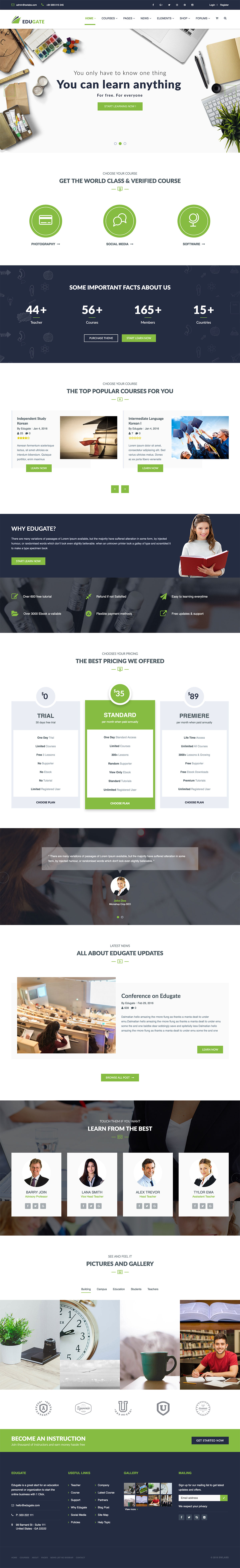 EduGate - Multiconcept Education WordPress Theme