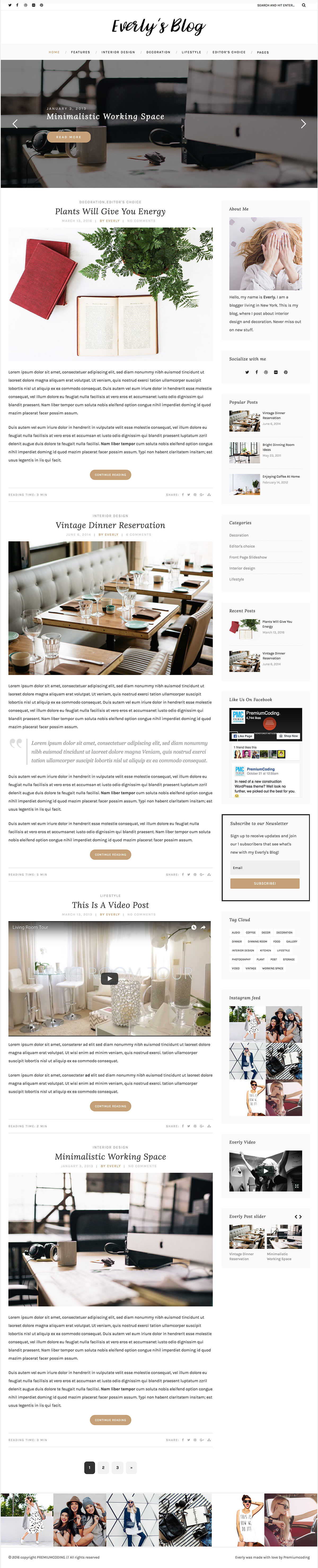 Everly - WordPress Blog Theme