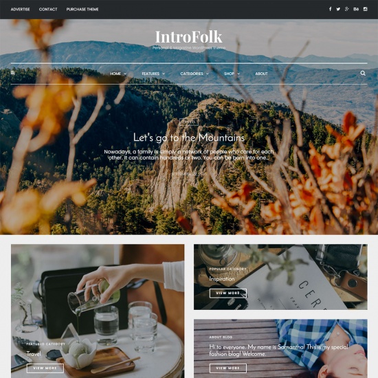 Introfolk - Personal & Magazine WordPress Responsive Blog Theme