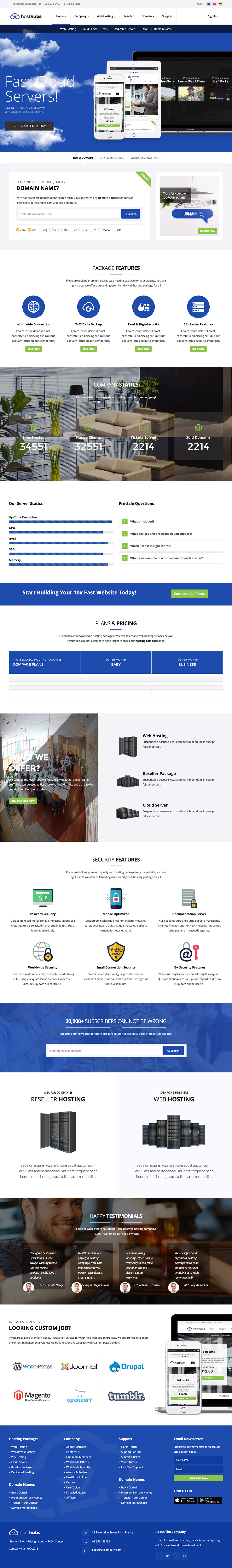 WHMCS Web Hosting WordPress Theme